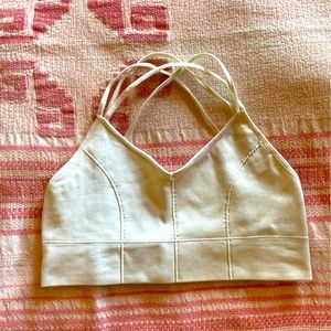 White Crop top Sports Bra
